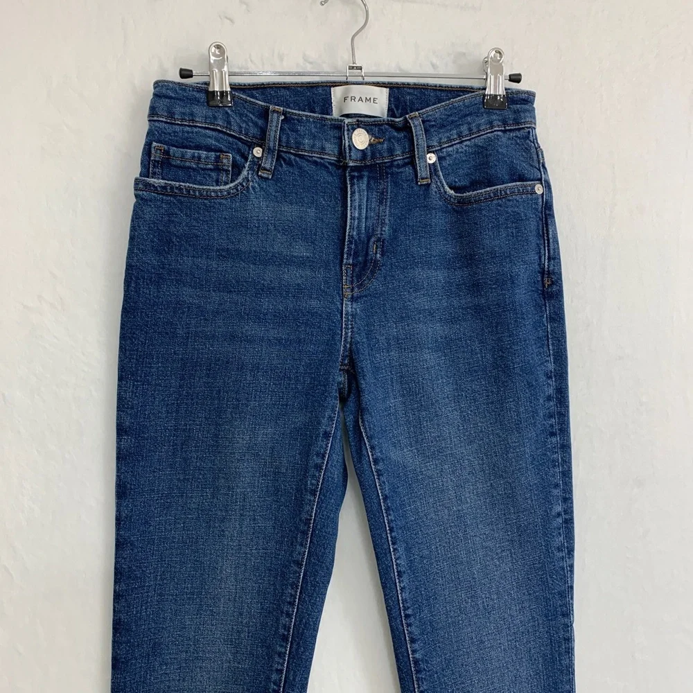 Frame Le Garcon Mid-Rise Boyfriend Jean in Othello Sz 25
